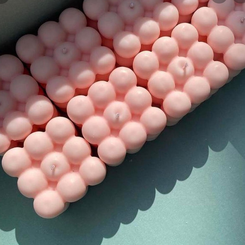 Large Strawberry and Cream Bubble candle